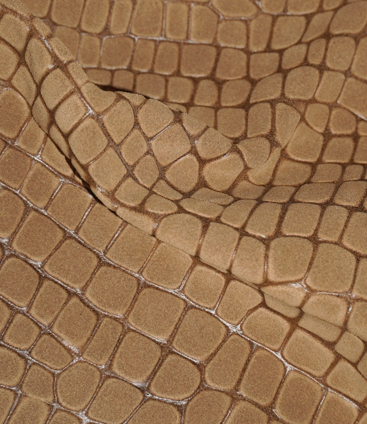 Croc Embossed Suede